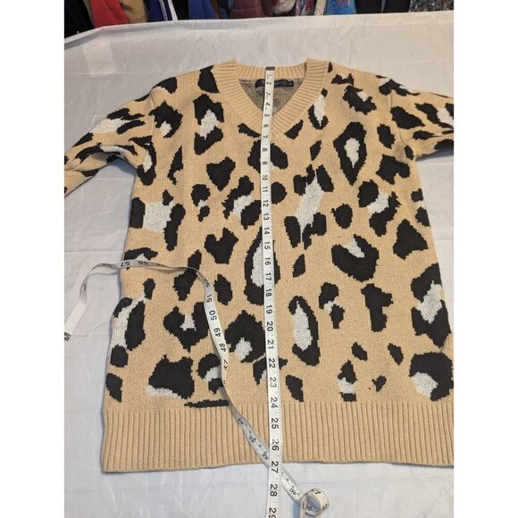Merokeety Animal Print Women's Size Small Soft Pullover V neck Sweater - Picture 11 of 14